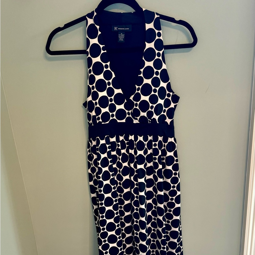 INC International Concepts Black and White Polka Dot Dress